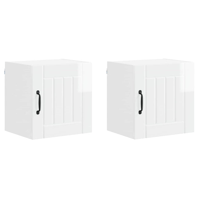 Vægskab LUCCA 2 pcs Hvid højglans 40 x 31 x 40 cm