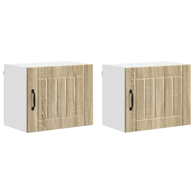 Vægskab LUCCA 2 pcs Sonoma-eg 50 x 31 x 40 cm Konstrueret træ