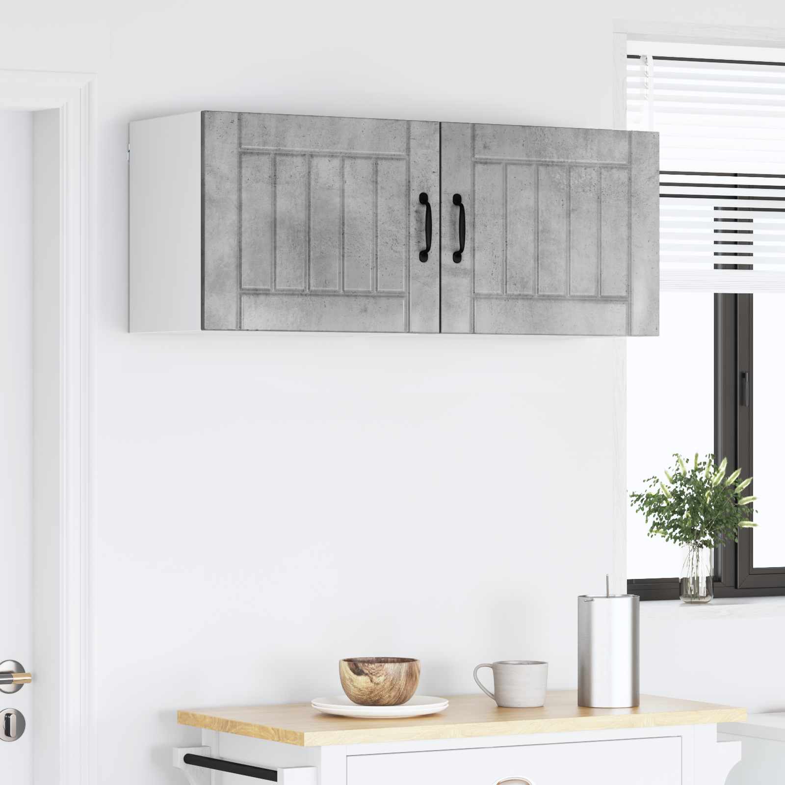 Vægskab LUCCA 2 pcs Betongrå 50 x 31 x 40 cm Konstrueret træ