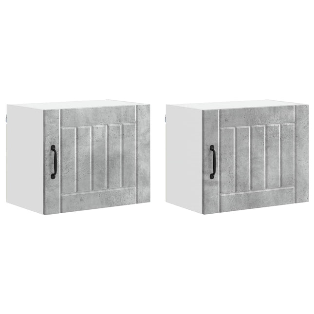 Vægskab LUCCA 2 pcs Betongrå 50 x 31 x 40 cm Konstrueret træ
