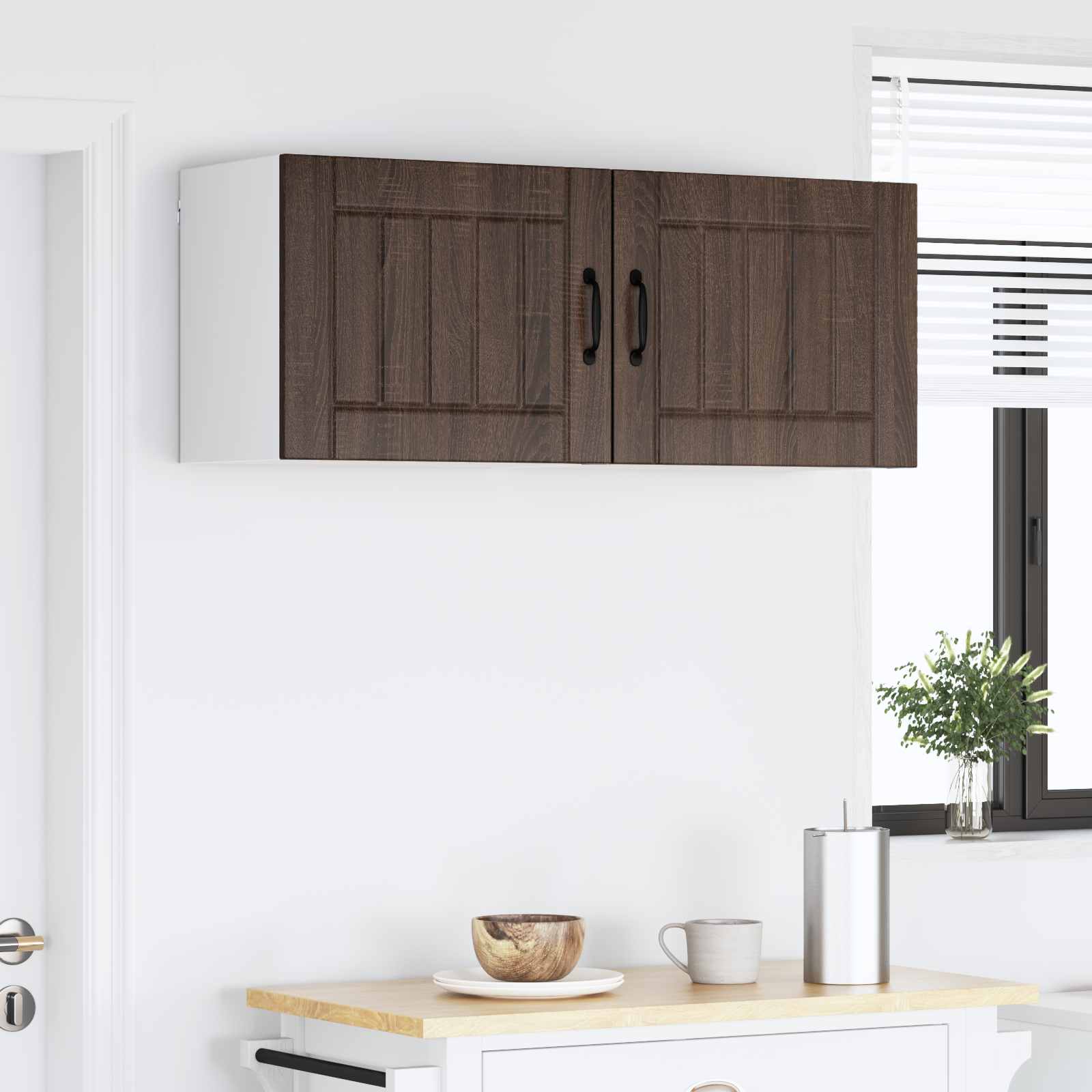 Vægskab LUCCA 2 pcs Brunt eg 50 x 31 x 40 cm Konstrueret træ