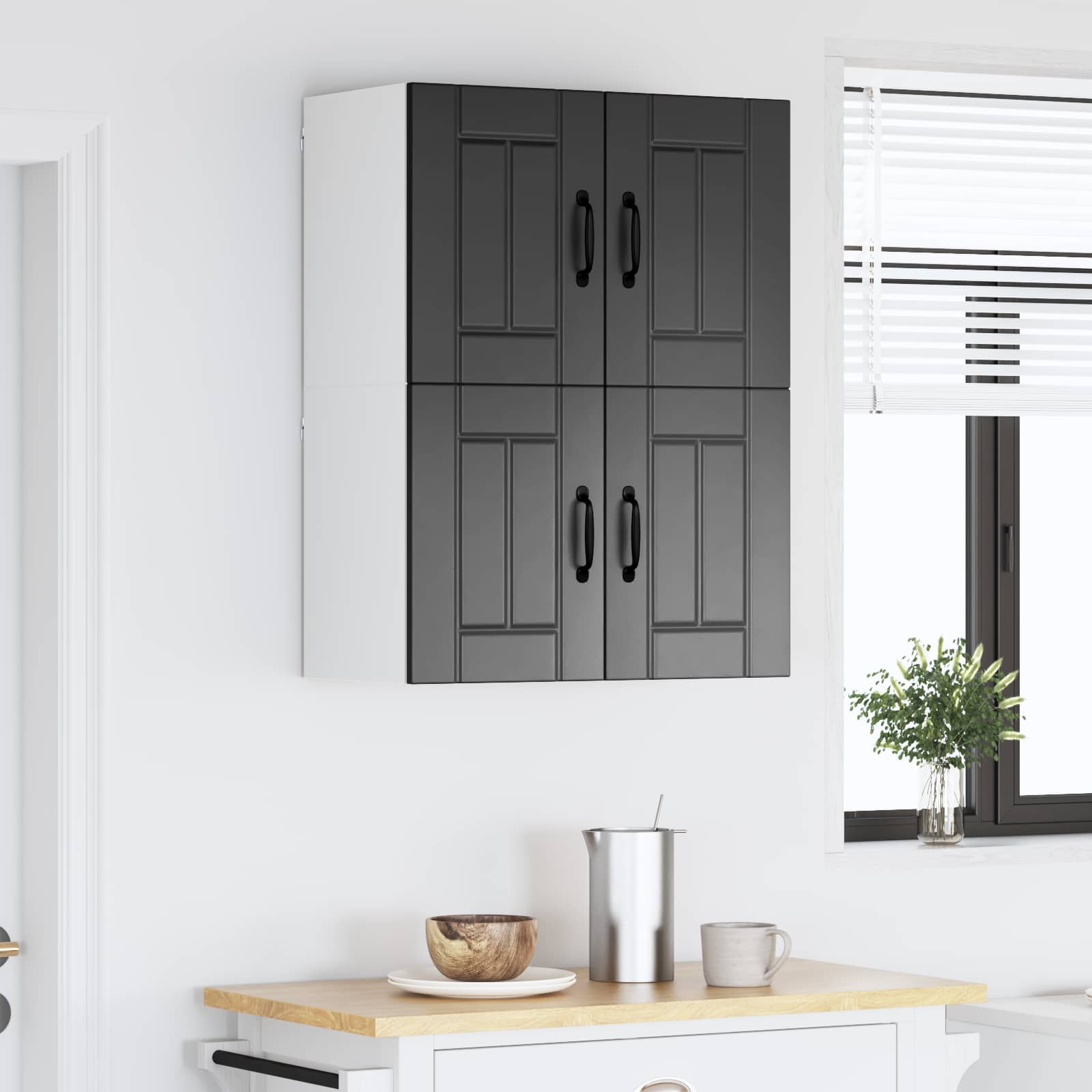 Vægskab LUCCA 2 pcs Sort 60 x 31 x 40 cm Konstrueret træ