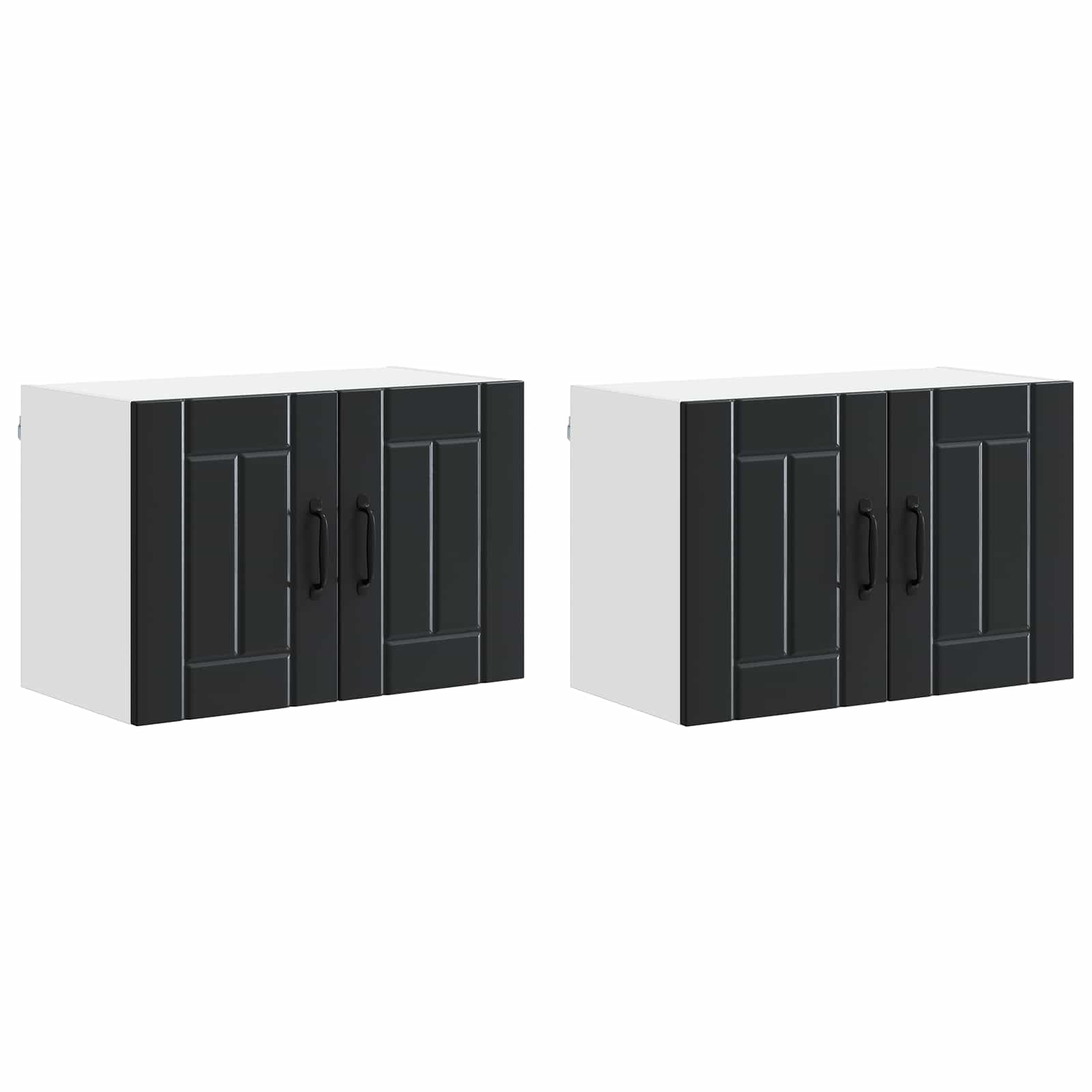 Vægskab LUCCA 2 pcs Sort 60 x 31 x 40 cm Konstrueret træ
