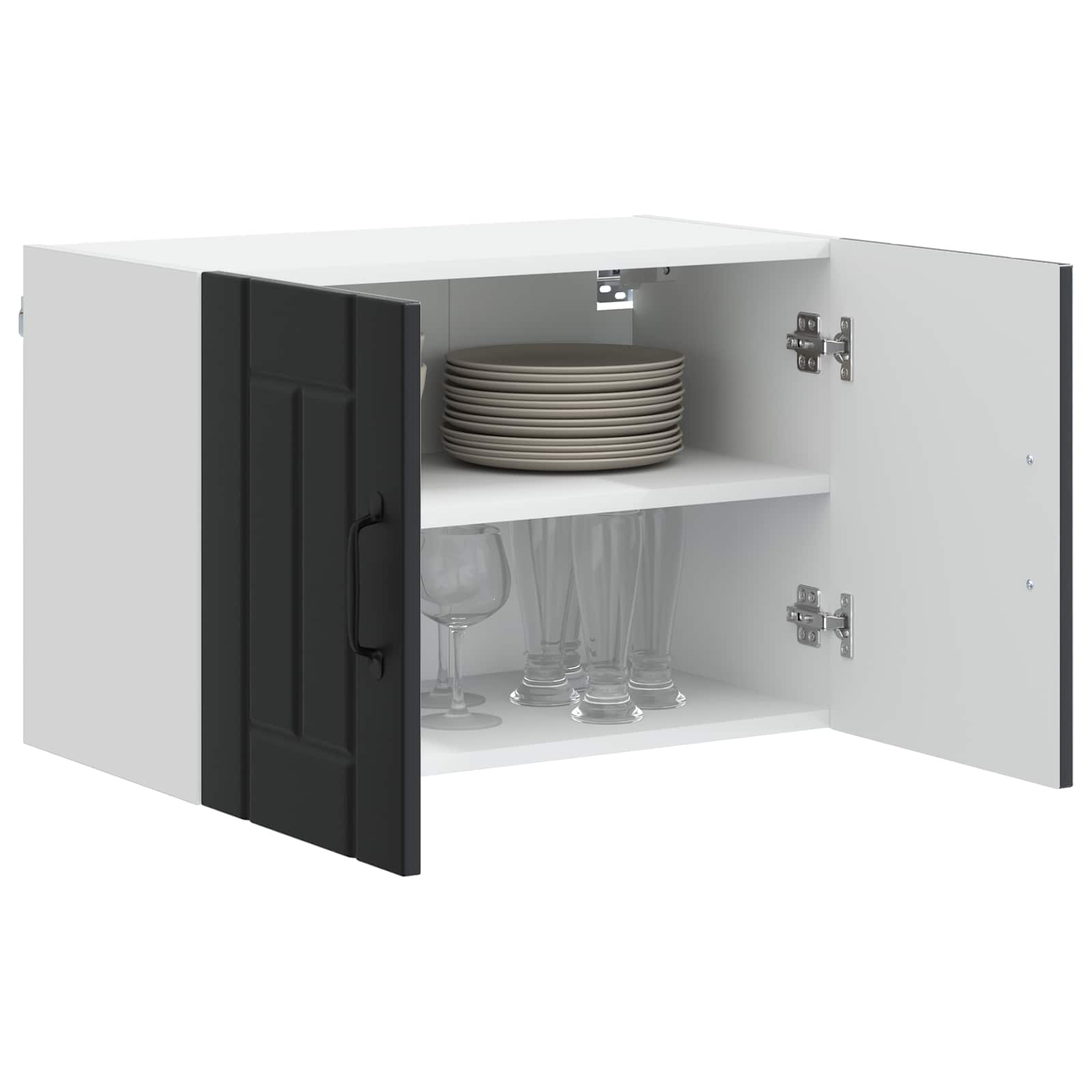 Vægskab LUCCA 2 pcs Sort 60 x 31 x 40 cm Konstrueret træ