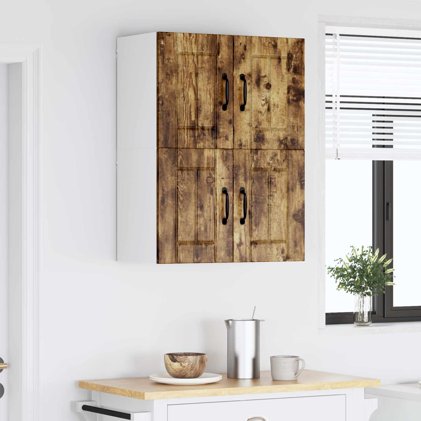 Vægskab LUCCA 2 pcs Røget eg 60 x 31 x 40 cm Konstrueret træ