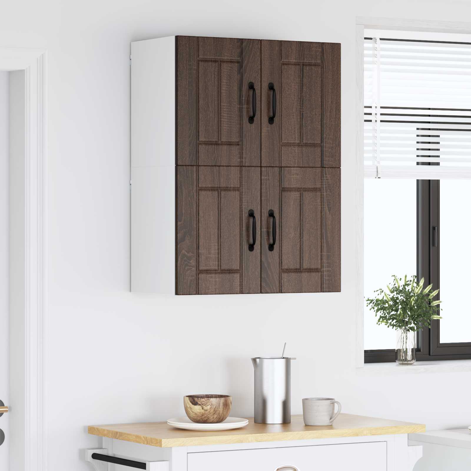 Vægskab LUCCA 2 pcs Brunt eg 60 x 31 x 40 cm Konstrueret træ