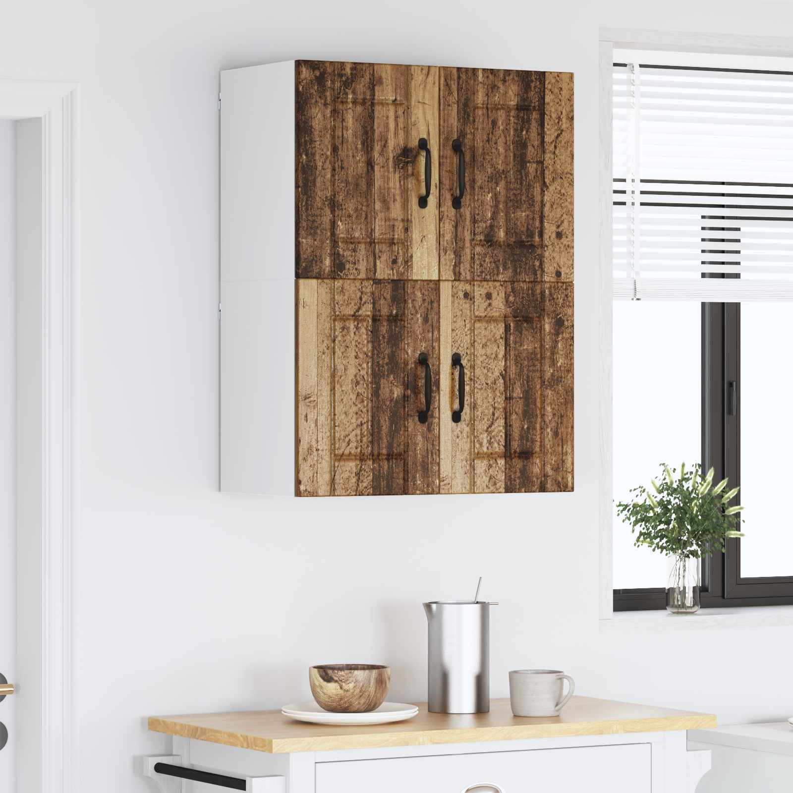 Vægskab LUCCA 2 pcs Gammelt træ 60 x 31 x 40 cm Konstrueret træ