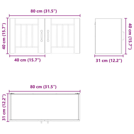 Vægskab LUCCA Gammelt træ 80 x 31 x 40 cm Konstrueret træ