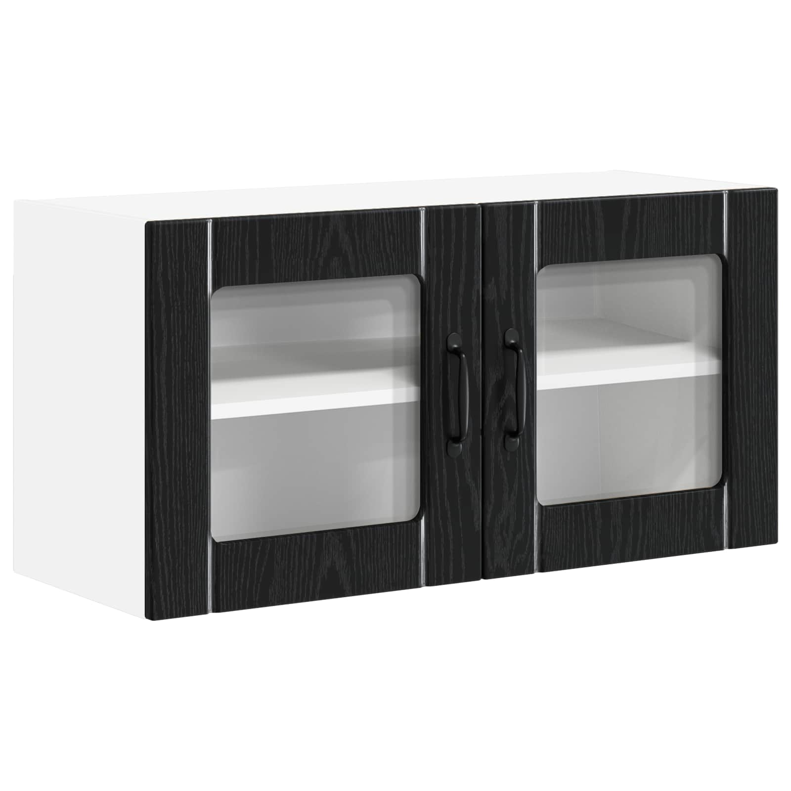 Væglågskab LUCCA Sort eg 80 x 31 x 40 cm Konstrueret træ