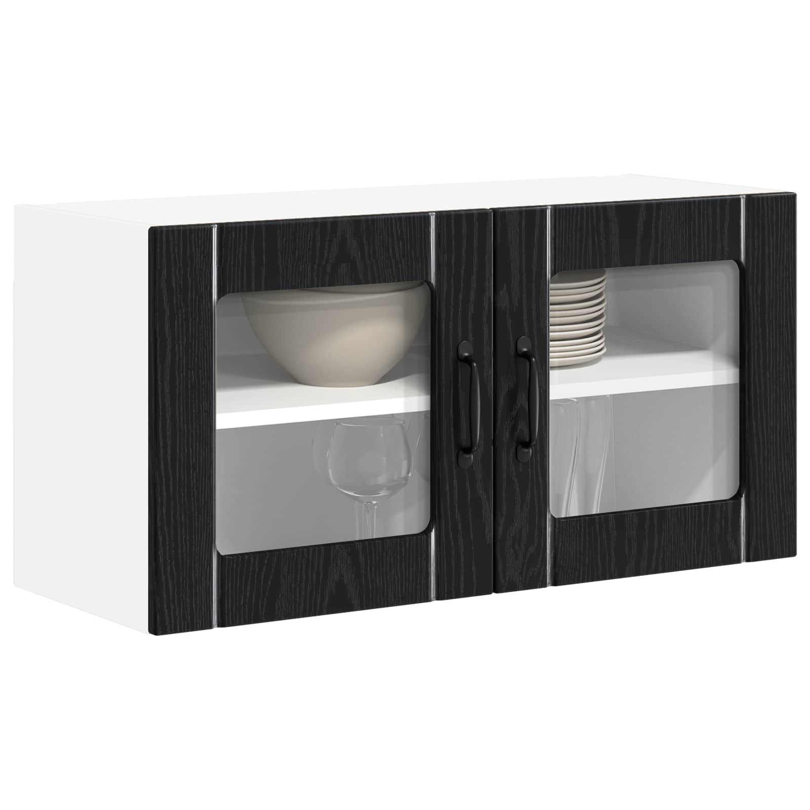 Væglågskab LUCCA Sort eg 80 x 31 x 40 cm Konstrueret træ