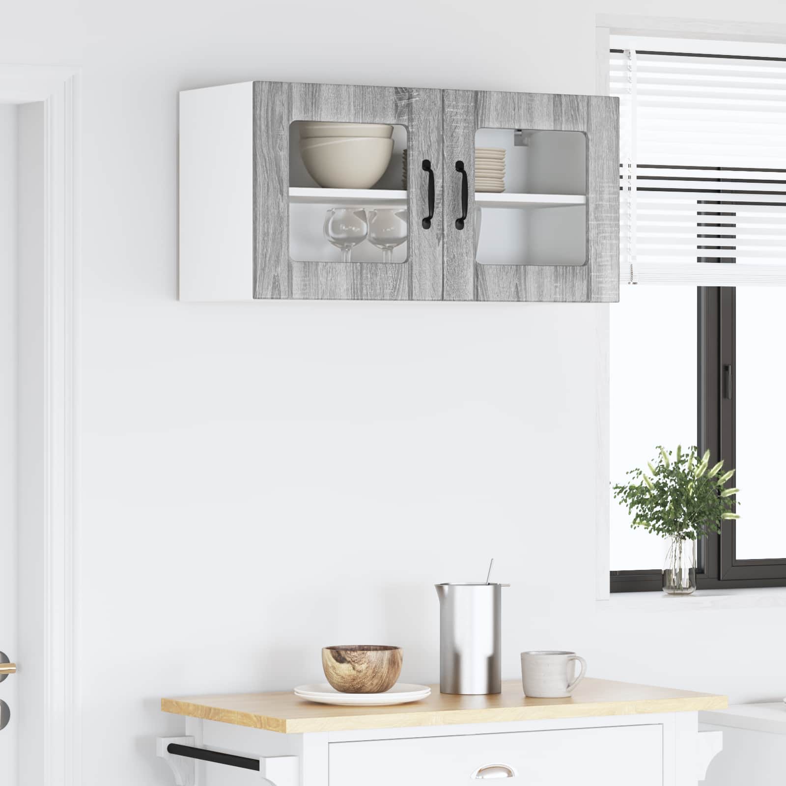 Væglågskab LUCCA Grå sonoma-eg 80 x 31 x 40 cm Konstrueret træ