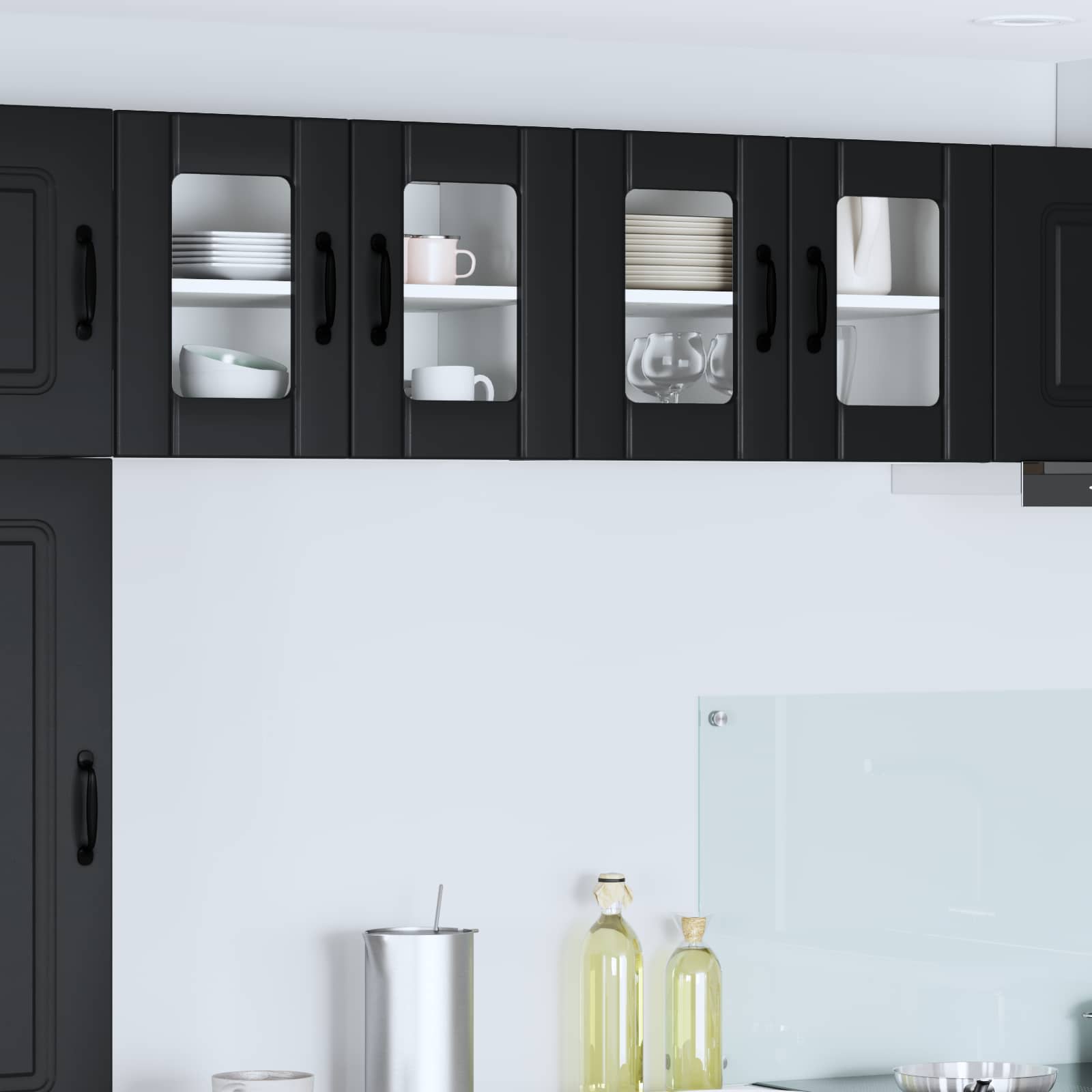 Væglågskab LUCCA 2 pcs Sort 60 x 31 x 40 cm Konstrueret træ