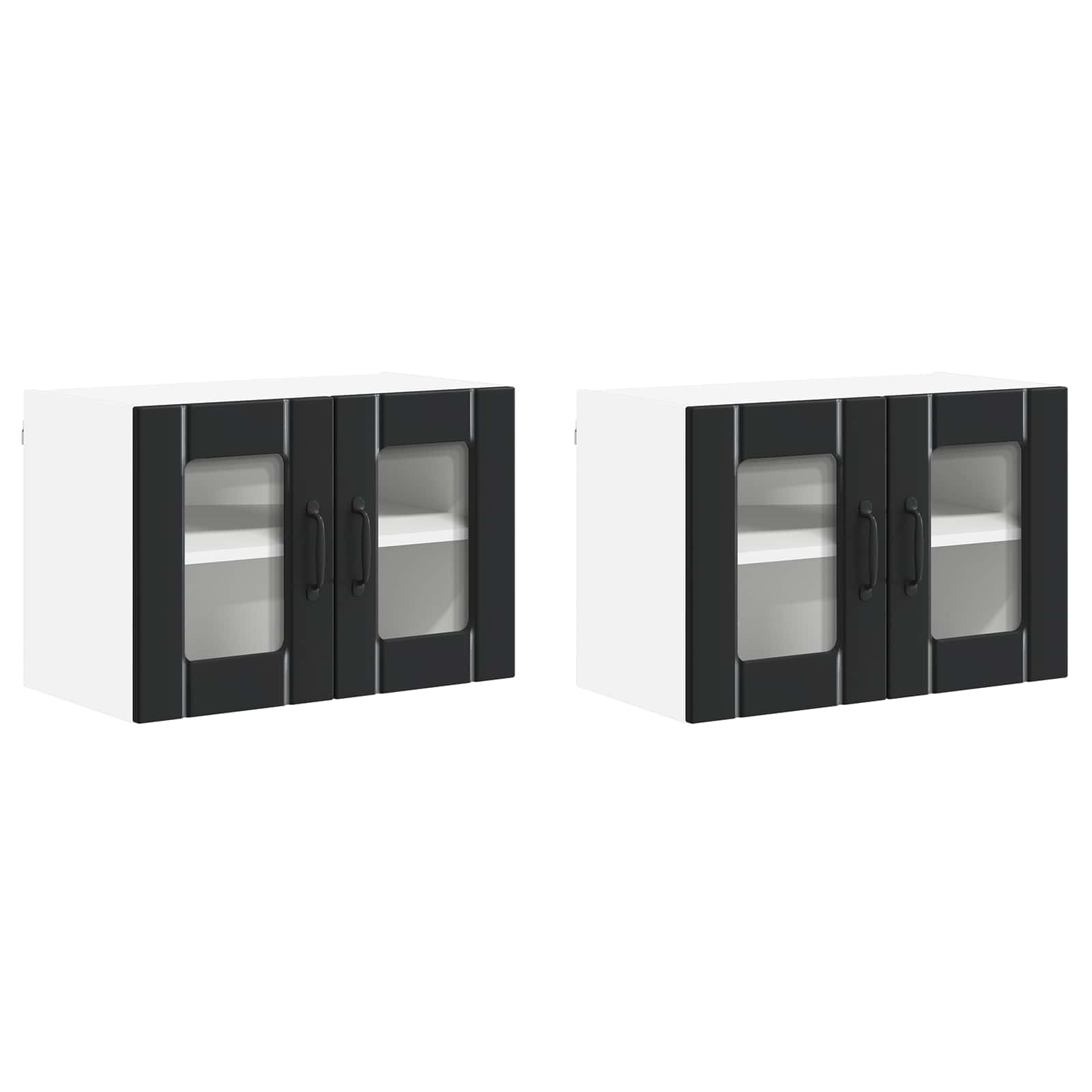 Væglågskab LUCCA 2 pcs Sort 60 x 31 x 40 cm Konstrueret træ