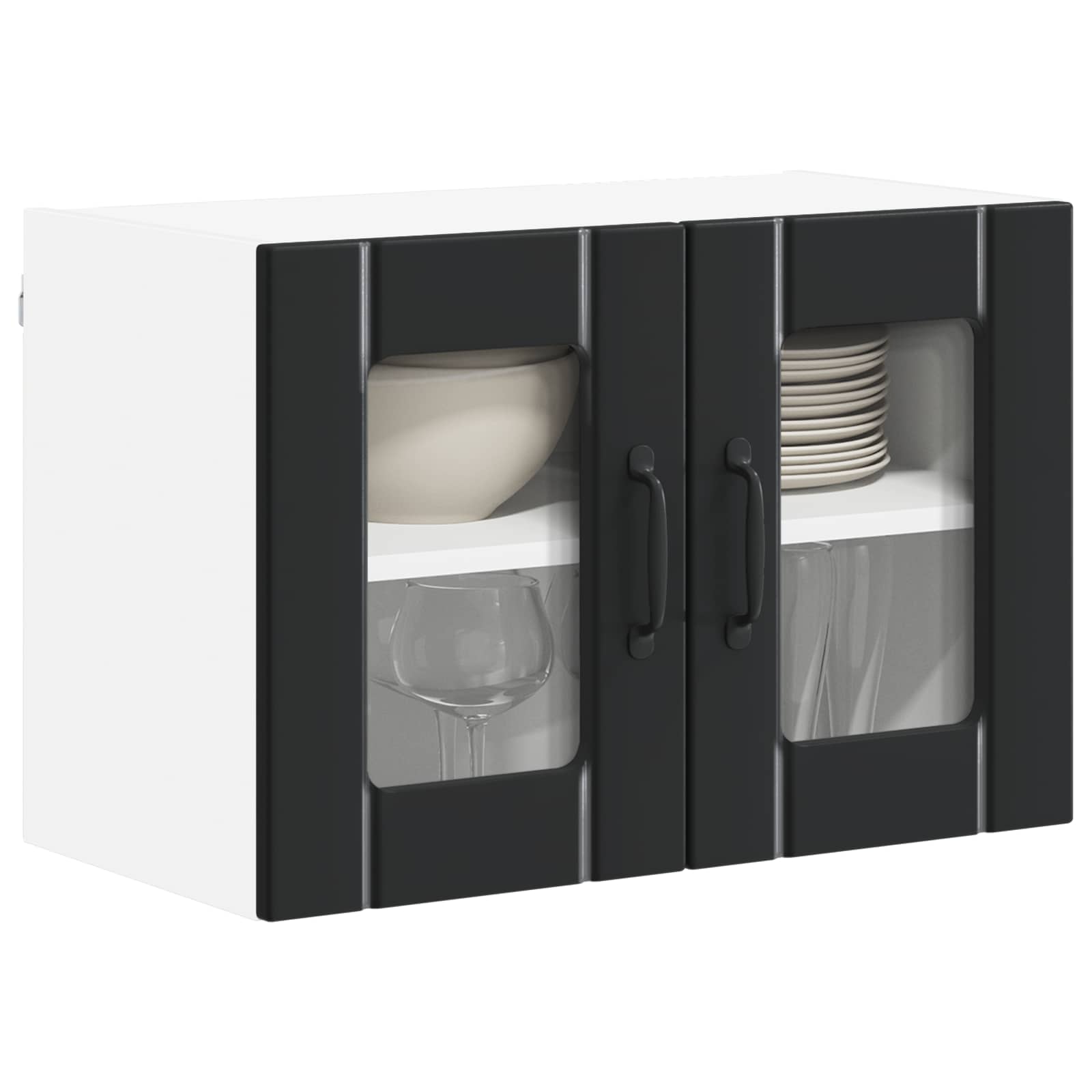 Væglågskab LUCCA 2 pcs Sort 60 x 31 x 40 cm Konstrueret træ