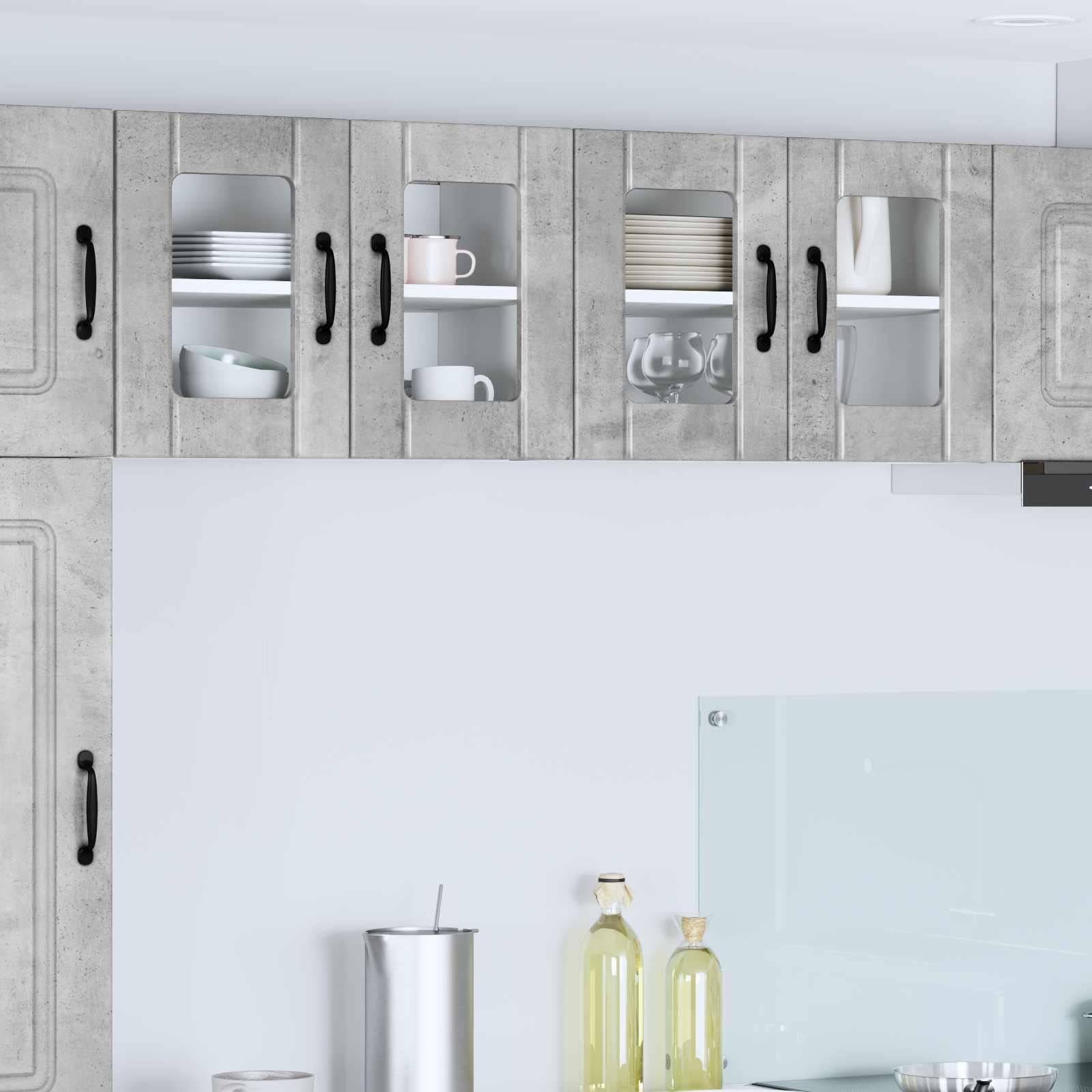 Væglågskab LUCCA 2 pcs Betongrå 60 x 31 x 40 cm Konstrueret træ