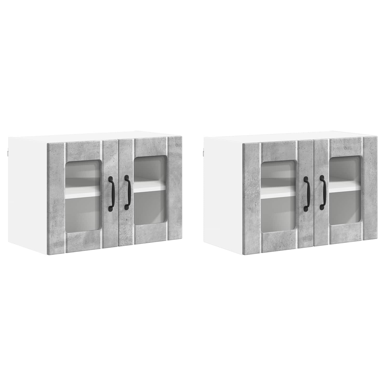 Væglågskab LUCCA 2 pcs Betongrå 60 x 31 x 40 cm Konstrueret træ