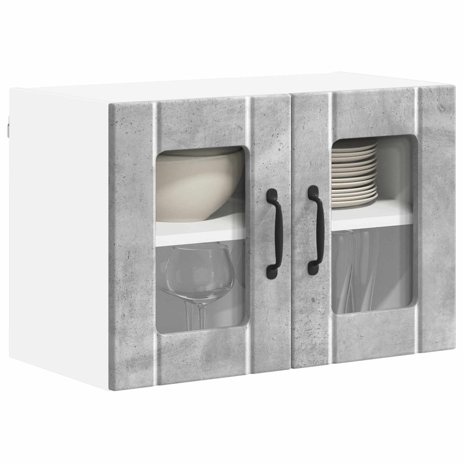 Væglågskab LUCCA 2 pcs Betongrå 60 x 31 x 40 cm Konstrueret træ