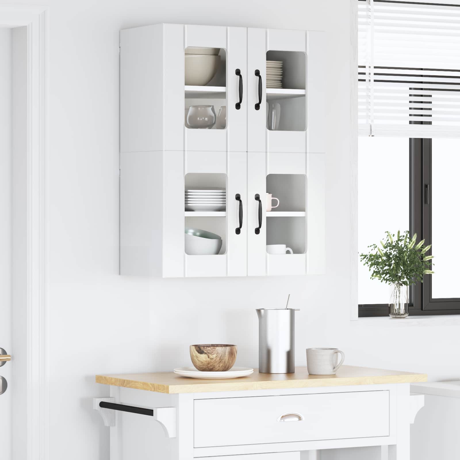 Væglågskab LUCCA 2 pcs Hvid højglans 60 x 31 x 40 cm