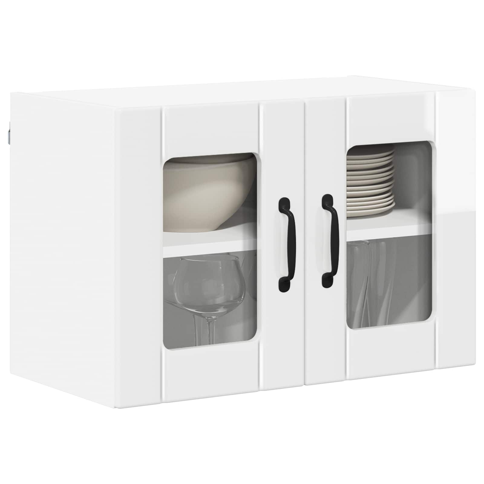 Væglågskab LUCCA 2 pcs Hvid højglans 60 x 31 x 40 cm