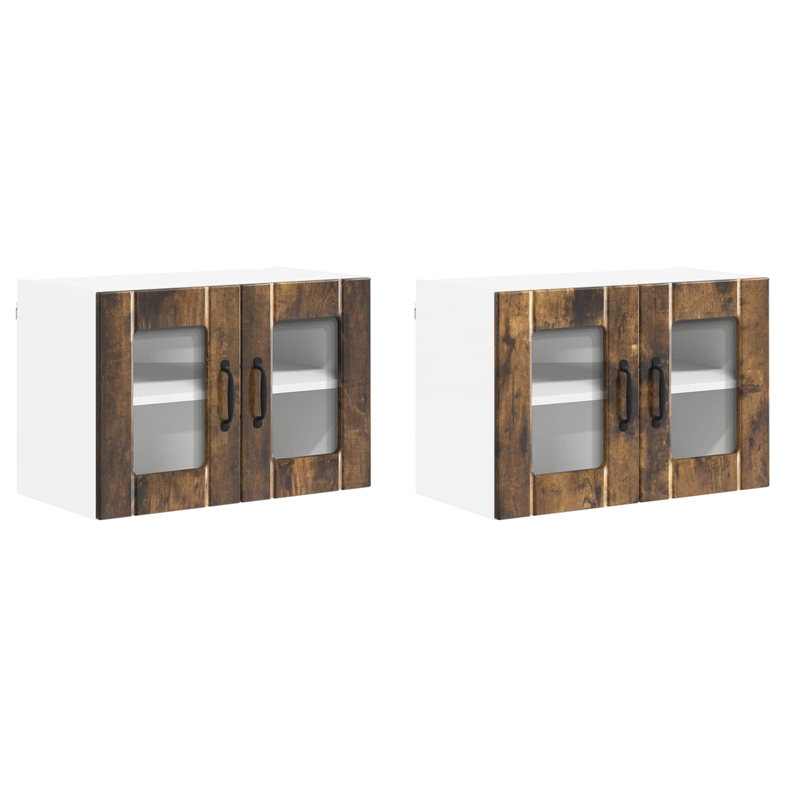 Væglågskab LUCCA 2 pcs Røget eg 60 x 31 x 40 cm Konstrueret træ