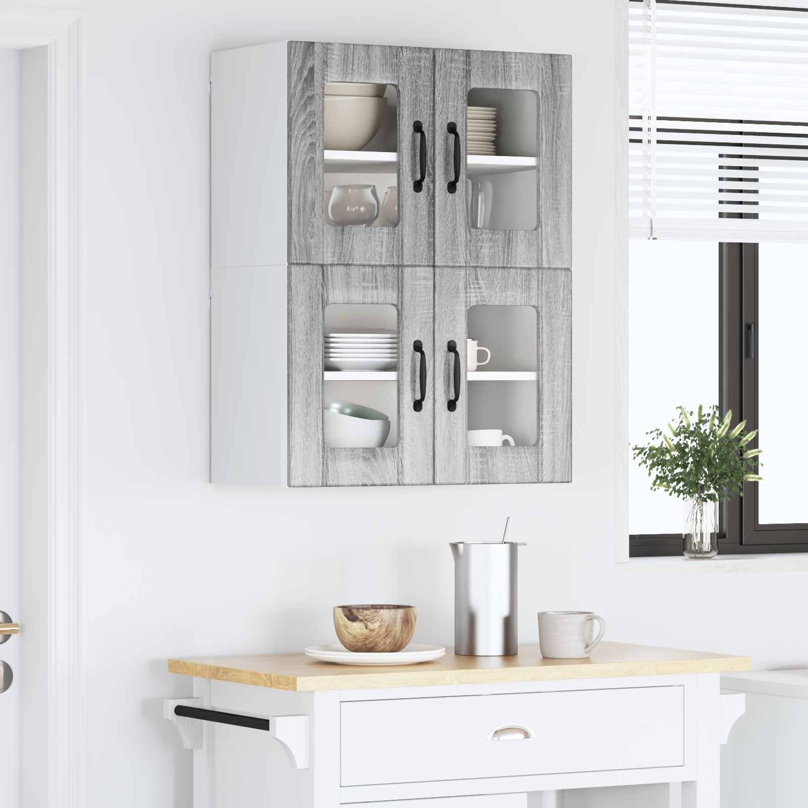 Væglågskab LUCCA 2 pcs Grå sonoma-eg 60 x 31 x 40 cm