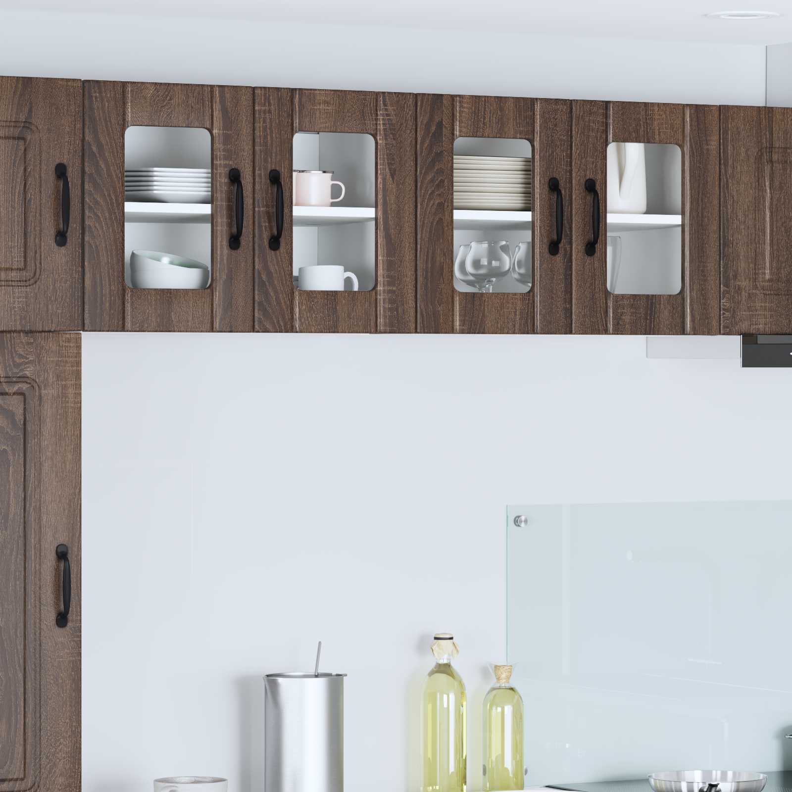 Væglågskab LUCCA 2 pcs Brunt eg 60 x 31 x 40 cm Konstrueret træ
