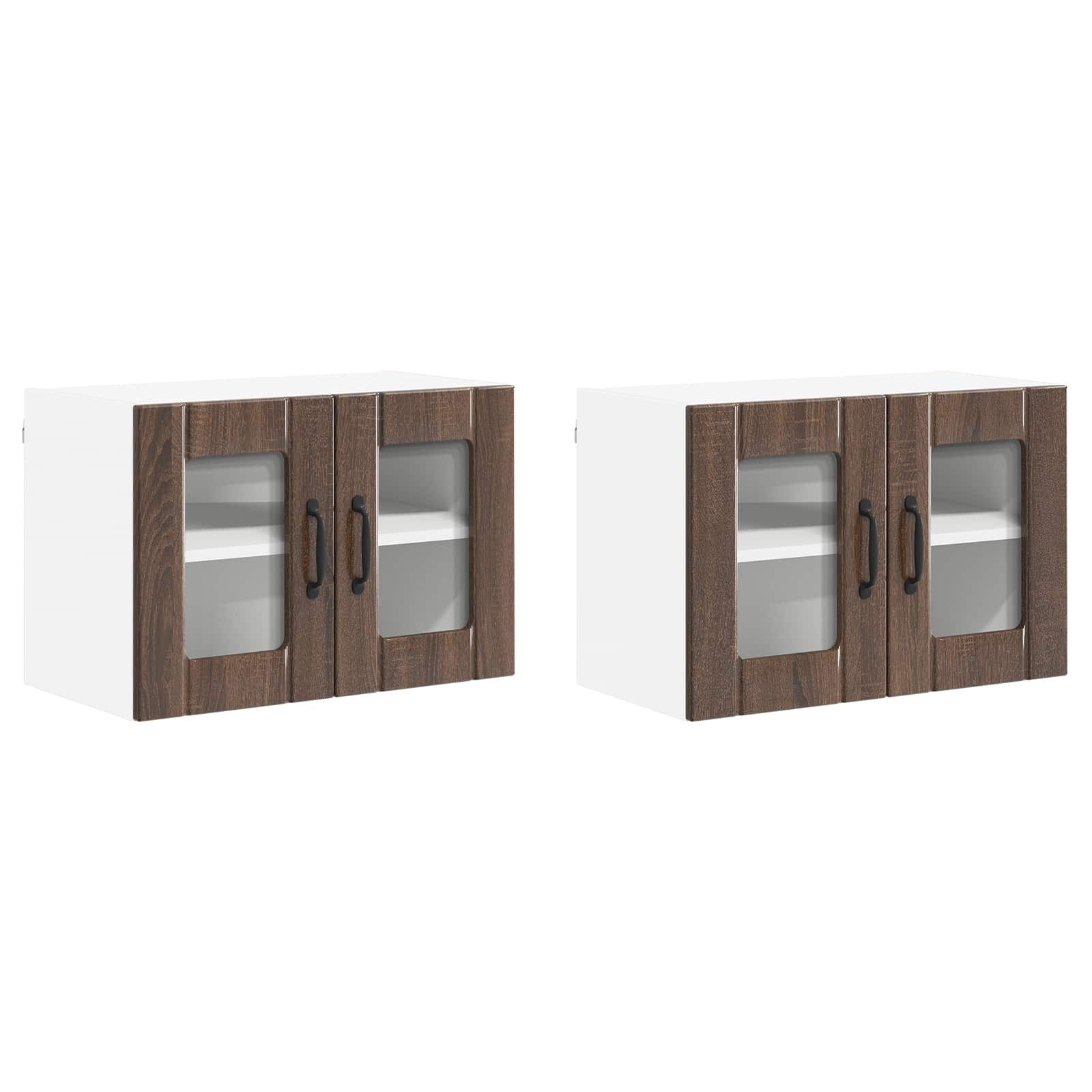 Væglågskab LUCCA 2 pcs Brunt eg 60 x 31 x 40 cm Konstrueret træ