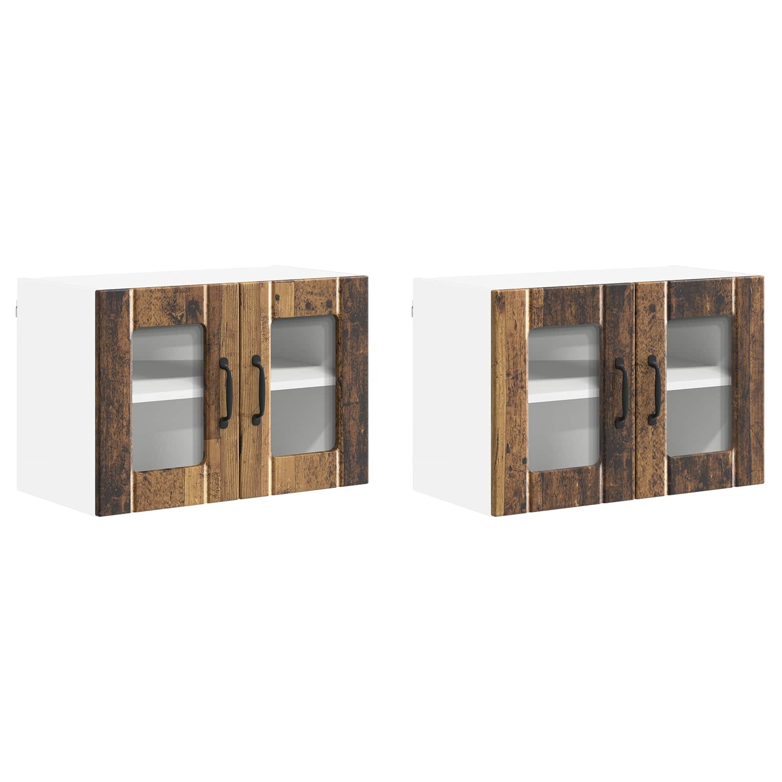 Væglågskab LUCCA 2 pcs Gammelt træ 60 x 31 x 40 cm