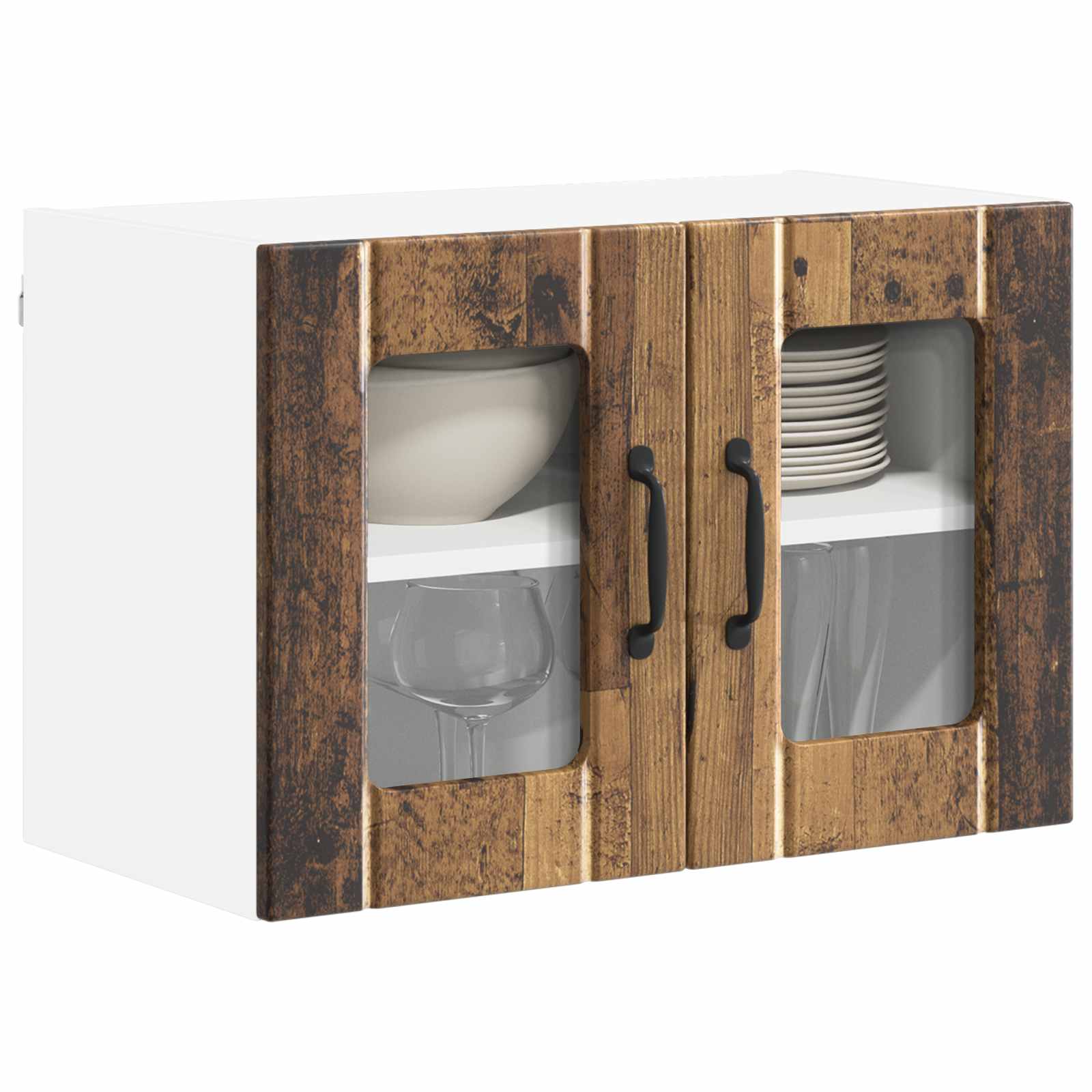 Væglågskab LUCCA 2 pcs Gammelt træ 60 x 31 x 40 cm