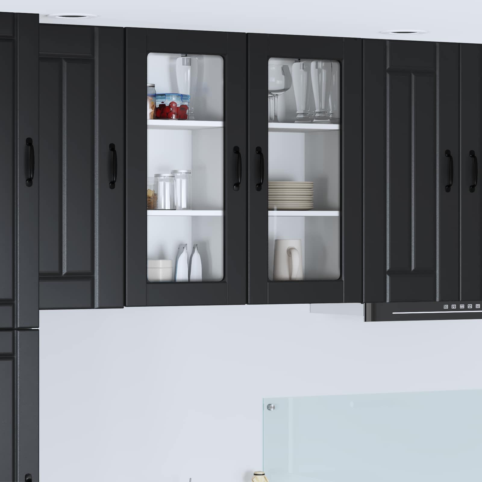 Væglågskab LUCCA 2 pcs Sort 40 x 31 x 80 cm Konstrueret træ