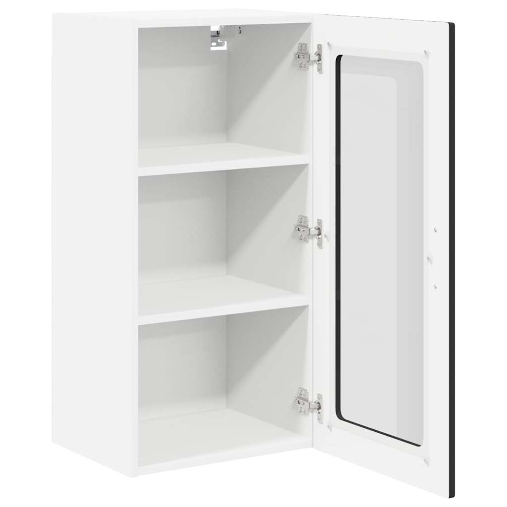 Væglågskab LUCCA 2 pcs Sort 40 x 31 x 80 cm Konstrueret træ