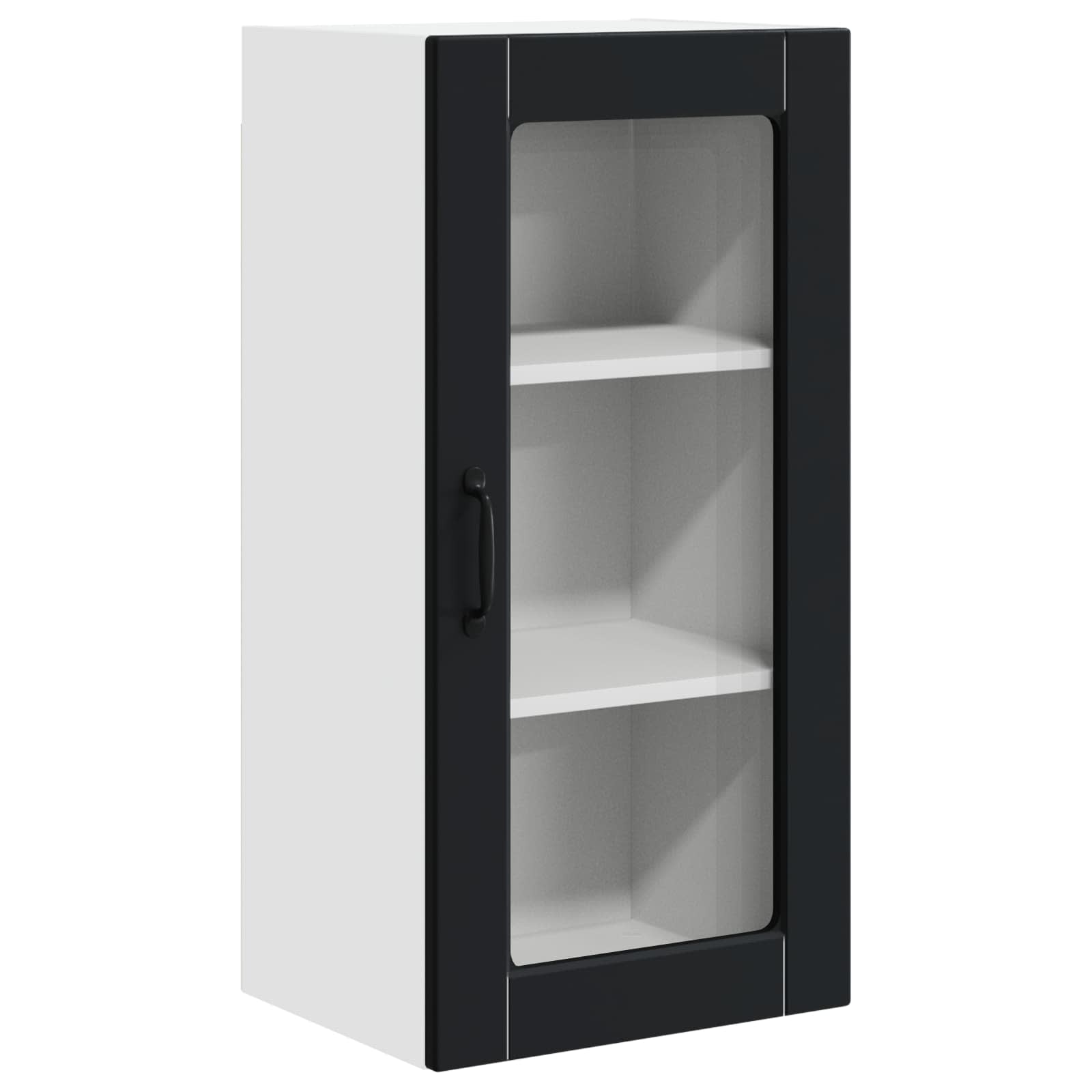 Væglågskab LUCCA 2 pcs Sort 40 x 31 x 80 cm Konstrueret træ