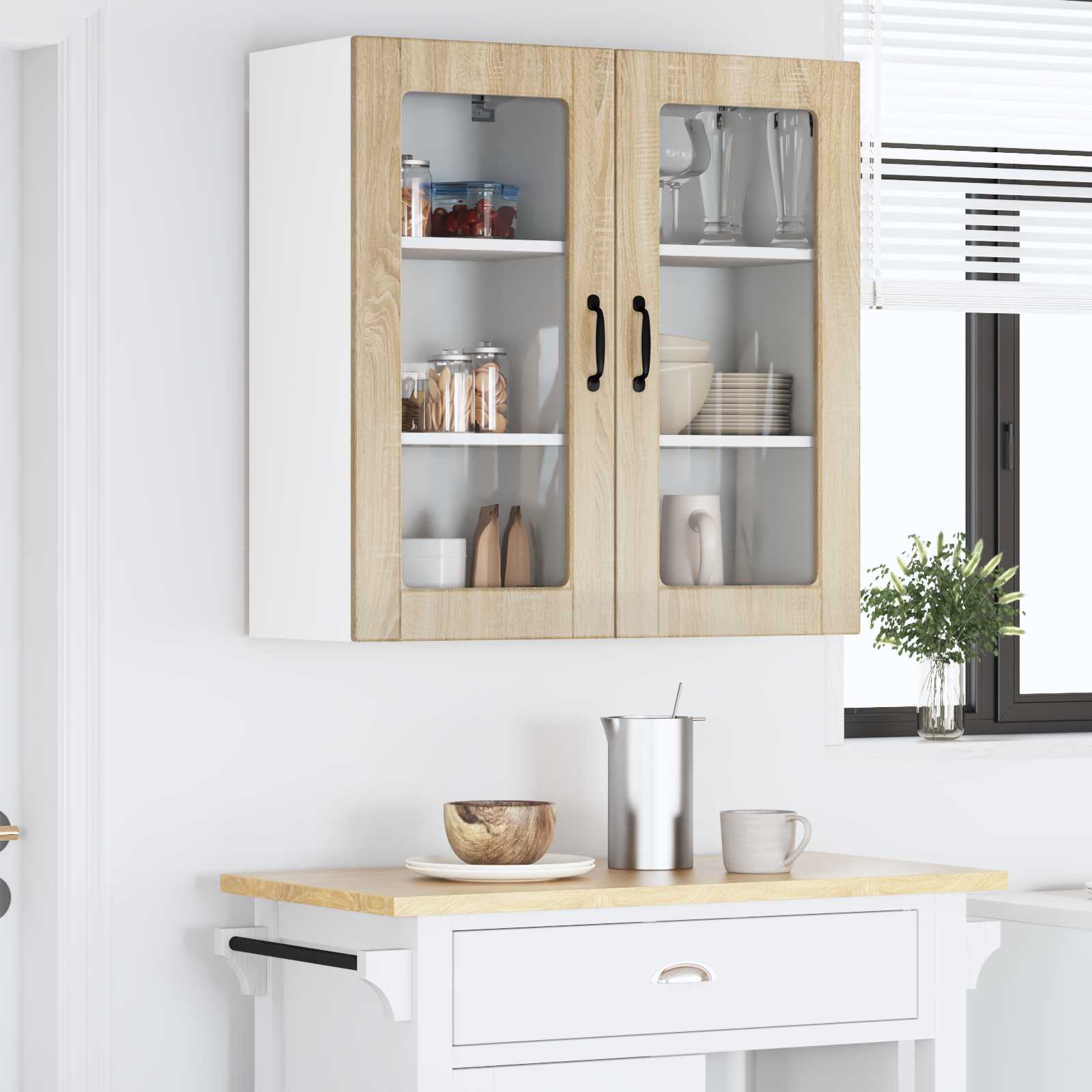 Væglågskab LUCCA 2 pcs Sonoma-eg 40 x 31 x 80 cm