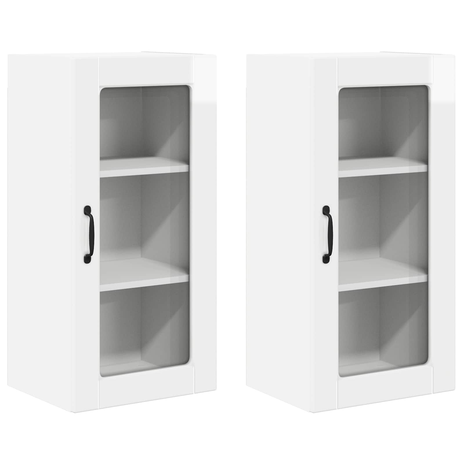 Væglågskab LUCCA 2 pcs Hvid højglans 40 x 31 x 80 cm