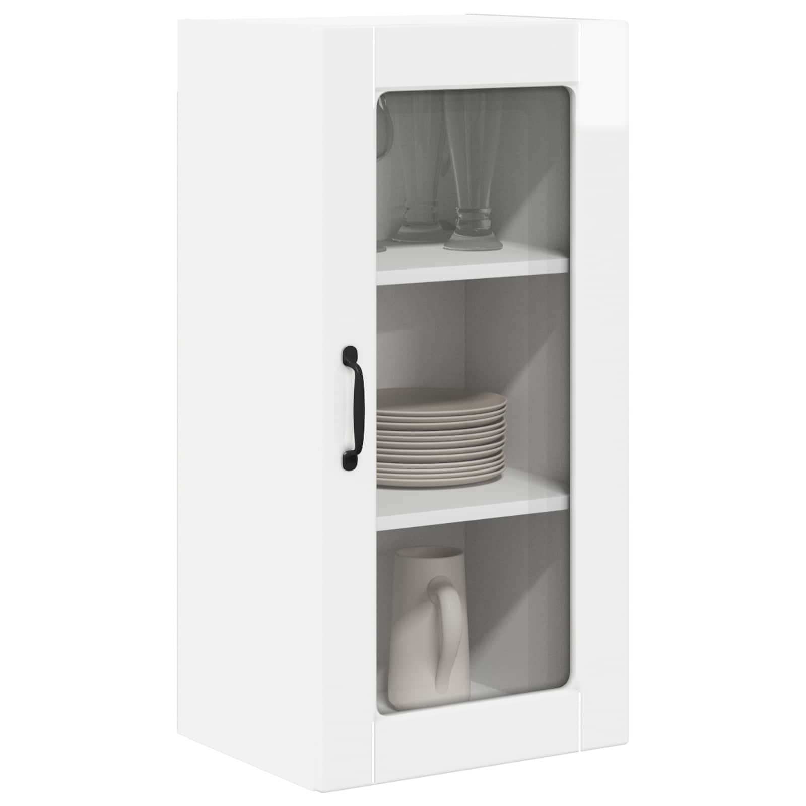 Væglågskab LUCCA 2 pcs Hvid højglans 40 x 31 x 80 cm
