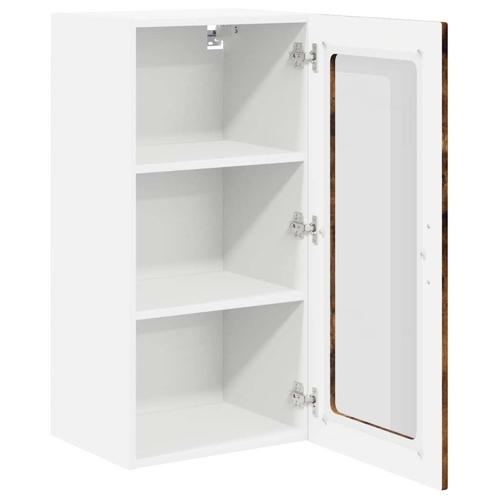 Væglågskab LUCCA 2 pcs Røget eg 40 x 31 x 80 cm Konstrueret træ