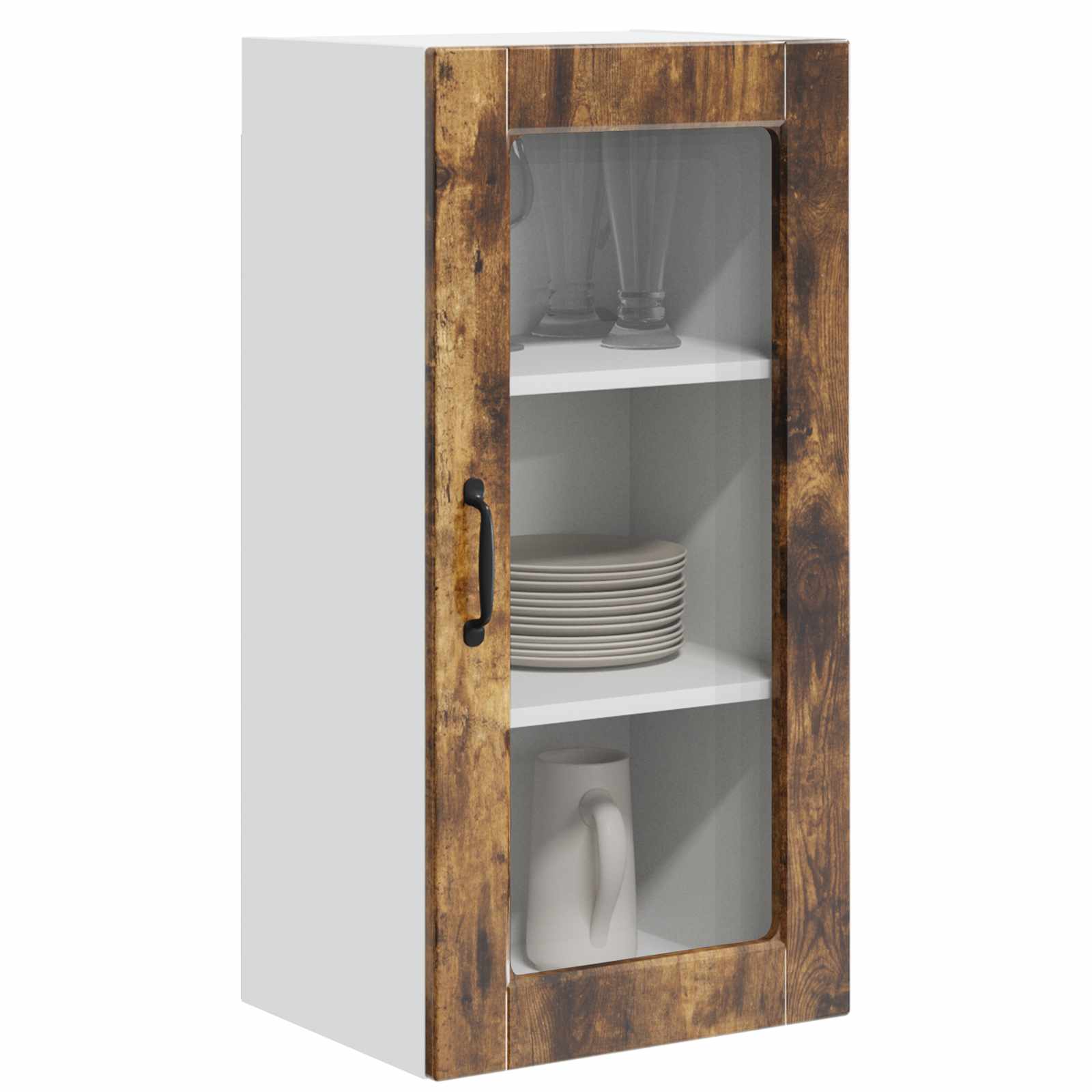 Væglågskab LUCCA 2 pcs Røget eg 40 x 31 x 80 cm Konstrueret træ