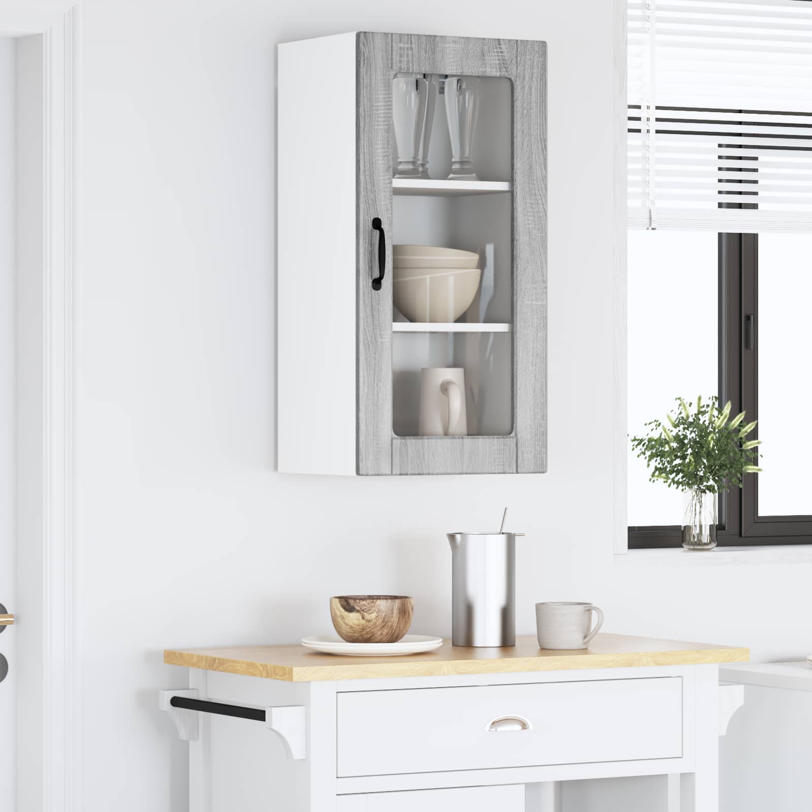 Væglågskab LUCCA Grå sonoma-eg 40 x 31 x 80 cm Konstrueret træ