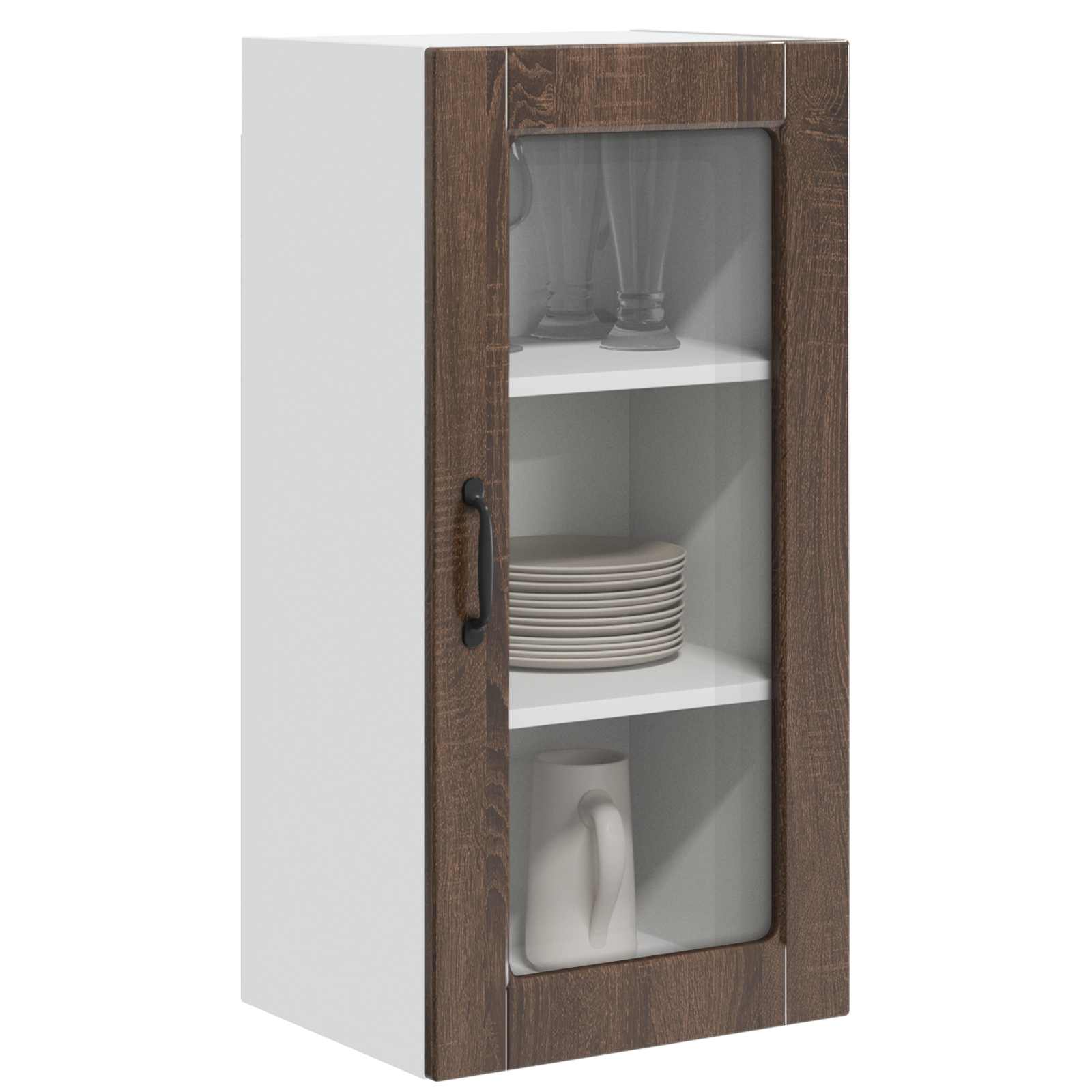 Væglågskab LUCCA 2 pcs Brunt eg 40 x 31 x 80 cm Konstrueret træ