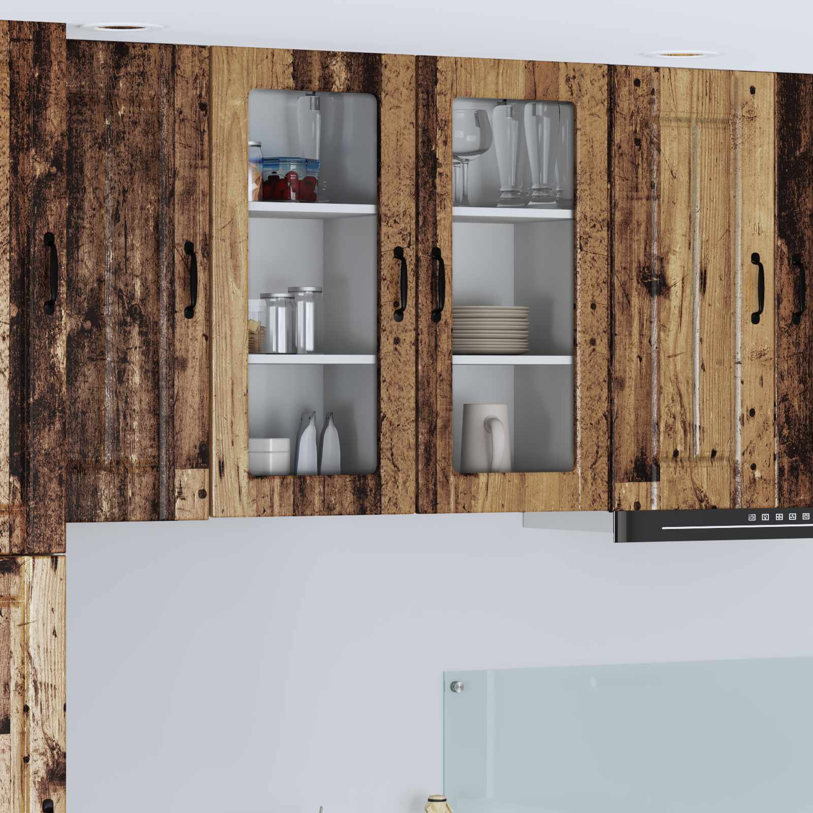 Væglågskab LUCCA 2 pcs Gammelt træ 40 x 31 x 80 cm