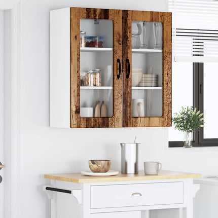 Væglågskab LUCCA 2 pcs Gammelt træ 40 x 31 x 80 cm