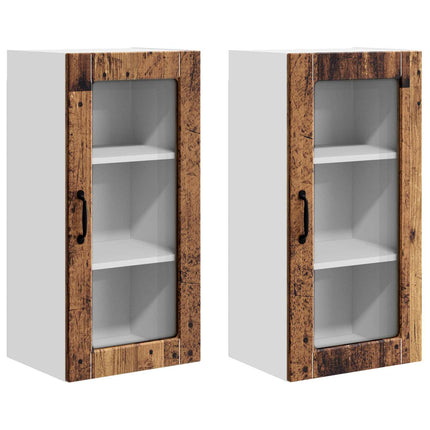 Væglågskab LUCCA 2 pcs Gammelt træ 40 x 31 x 80 cm