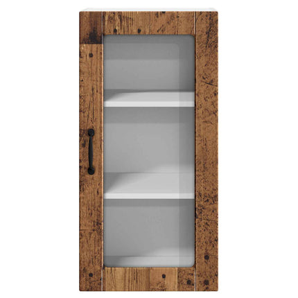 Væglågskab LUCCA 2 pcs Gammelt træ 40 x 31 x 80 cm