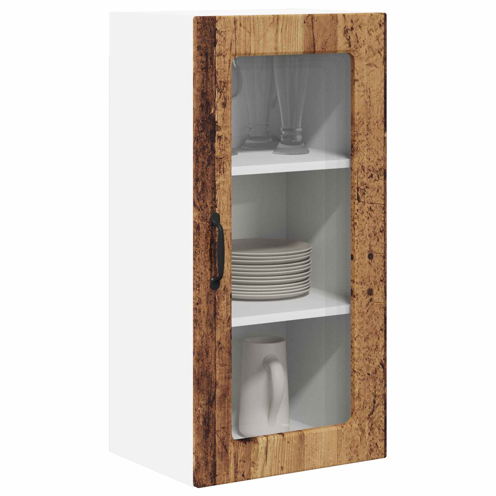 Væglågskab LUCCA 2 pcs Gammelt træ 40 x 31 x 80 cm