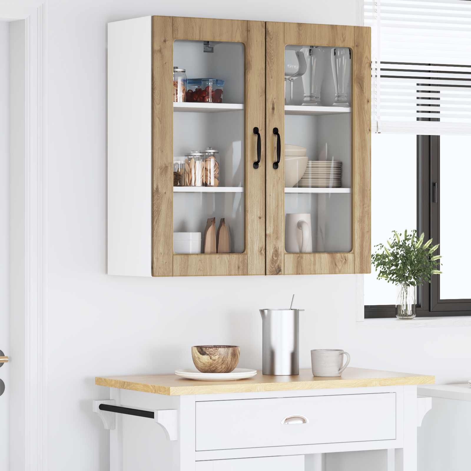 Væglågskab LUCCA 2 pcs Artisan-eg 40 x 31 x 80 cm