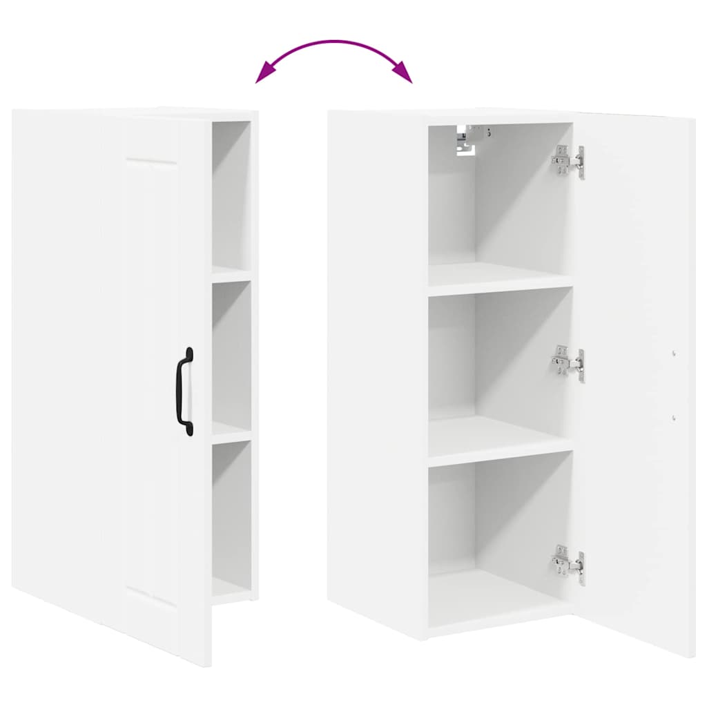 Vægskab til køkken med dør Hvid 30 x 31 x 80 cm Konstrueret træ