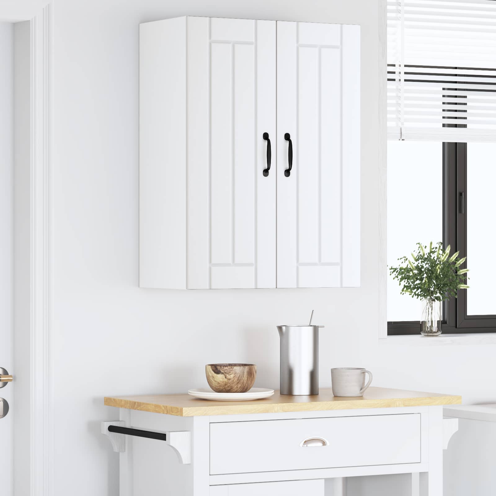 Vægskab LUCCA 2 pcs Hvid 30 x 31 x 80 cm Konstrueret træ