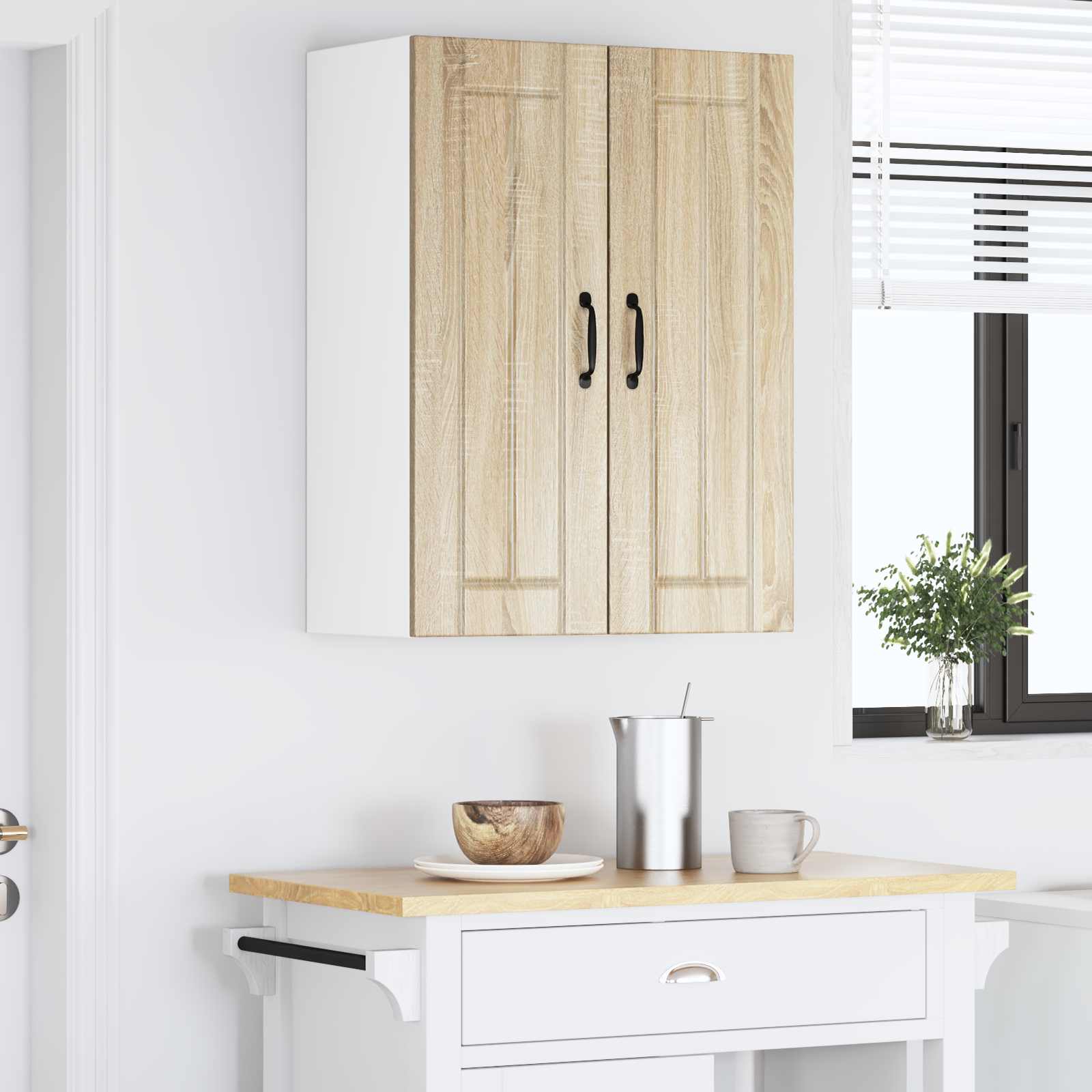 Vægskab LUCCA 2 pcs Sonoma-eg 30 x 31 x 80 cm Konstrueret træ