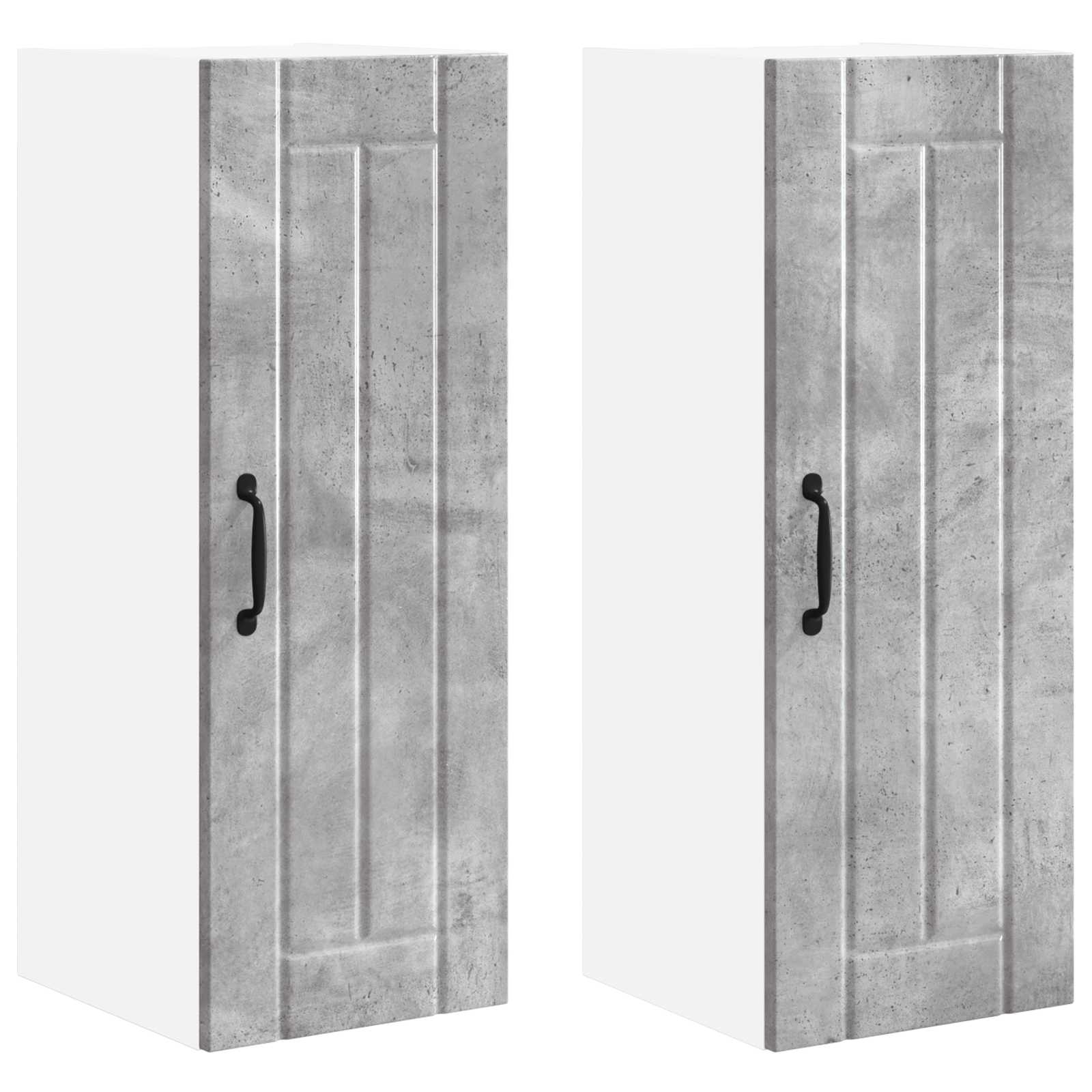 Vægskab LUCCA 2 pcs Betongrå 30 x 31 x 80 cm Konstrueret træ