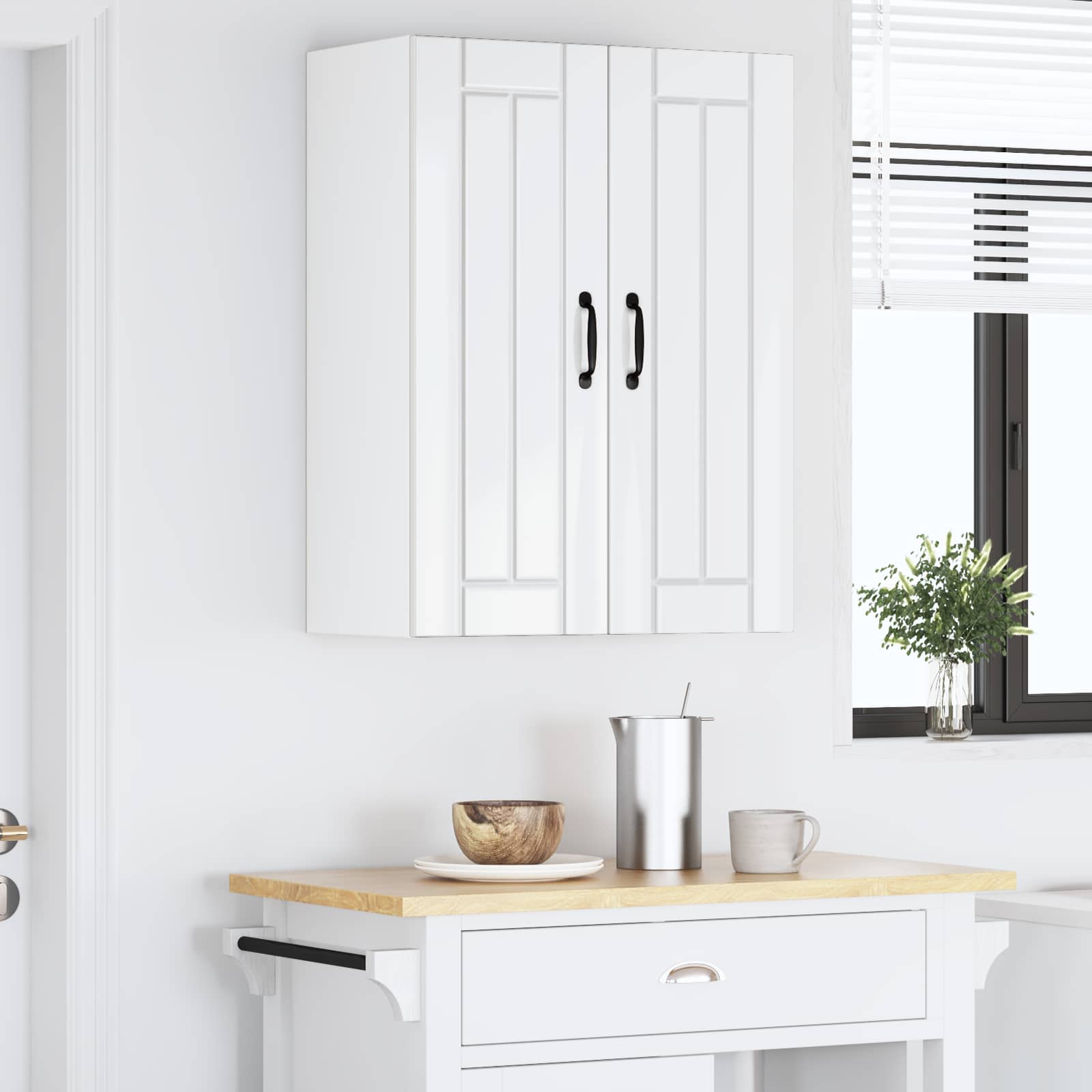 Vægskab LUCCA 2 pcs Hvid højglans 30 x 31 x 80 cm